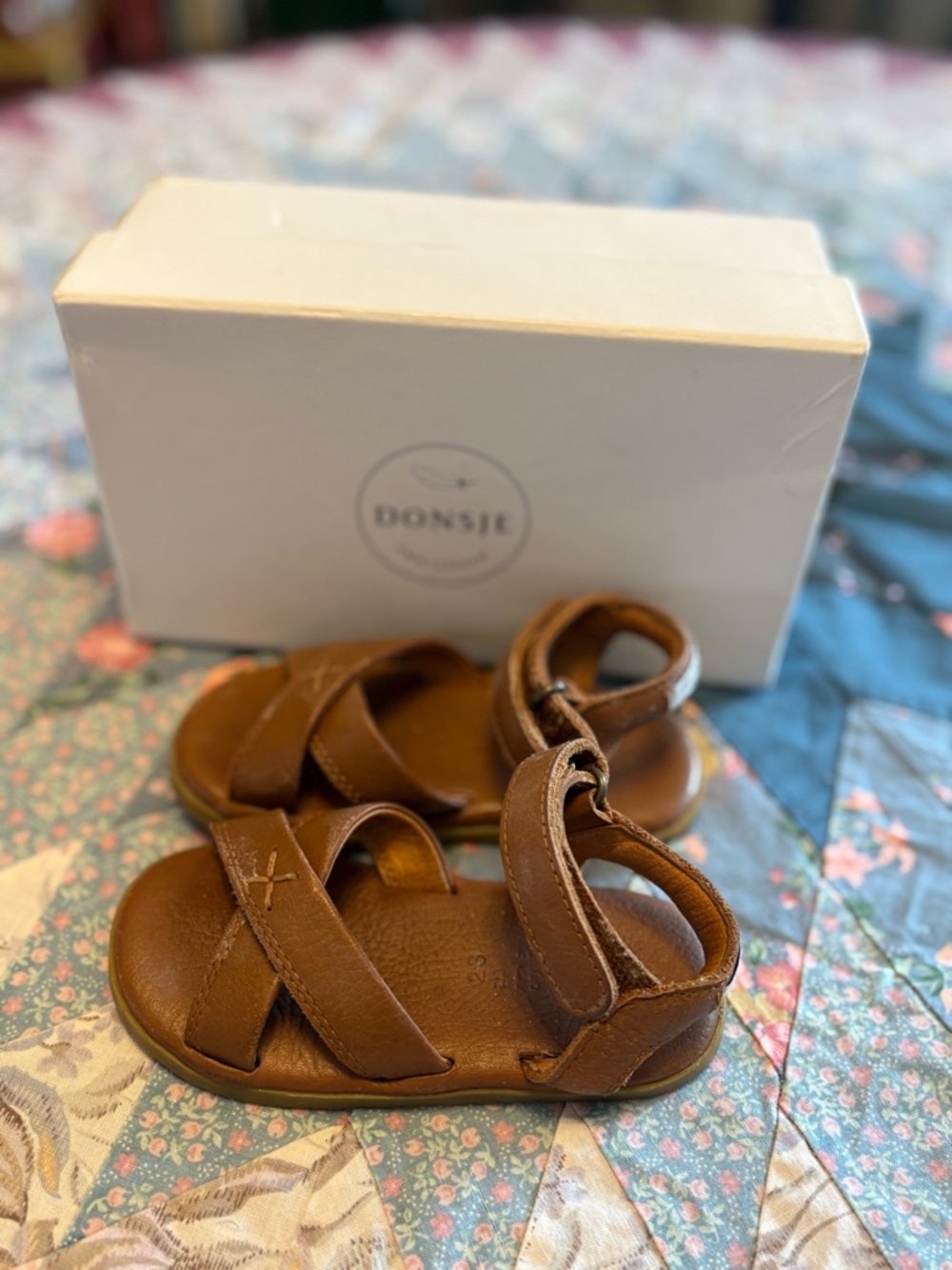 Donsje Amsterdam Kids Brown Leather Sandals